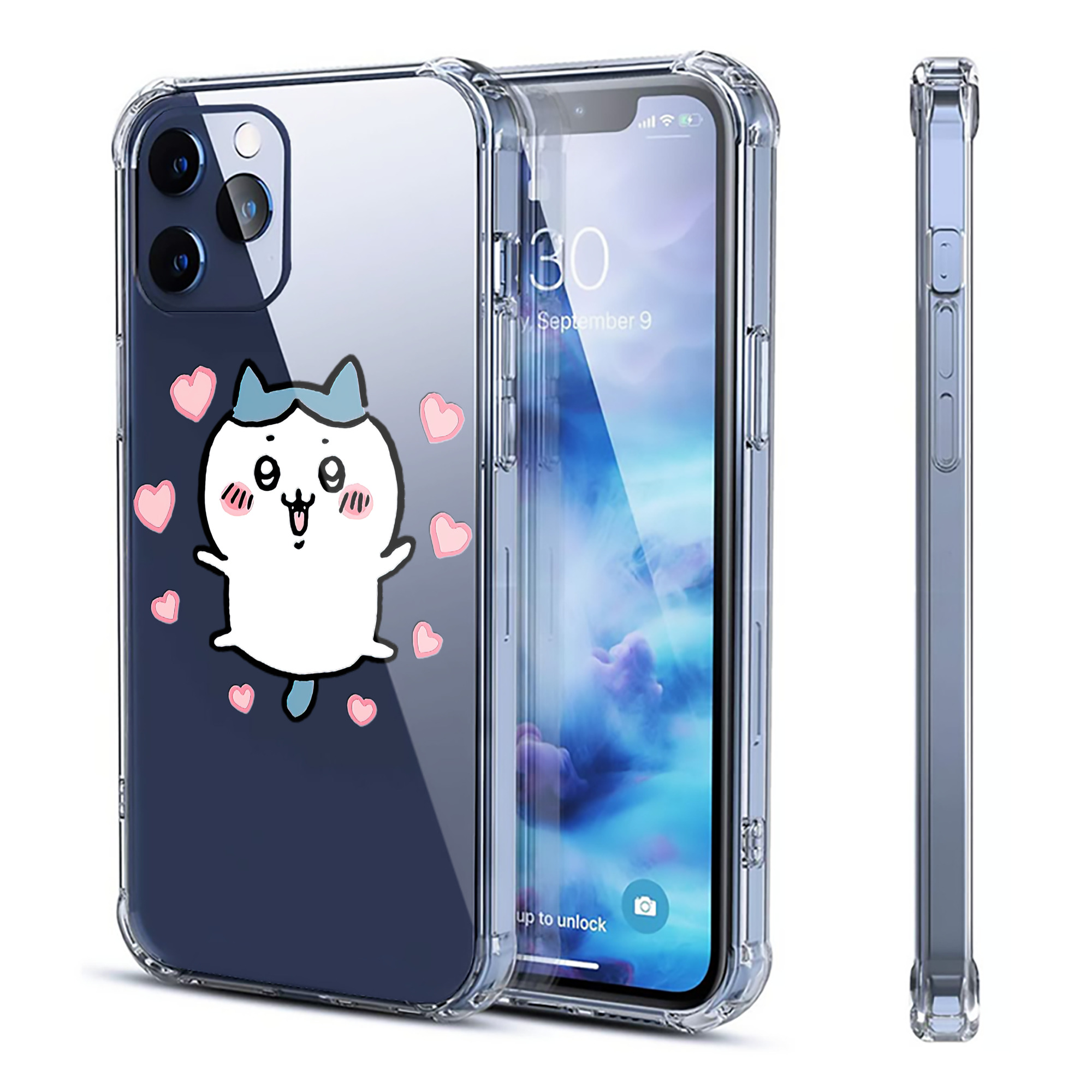（画像用） ちいかわ ハチワレ Chii-kawa hachiware 【iPhone 12シリーズ対応】透明スマホケース（クリアソフトケース）